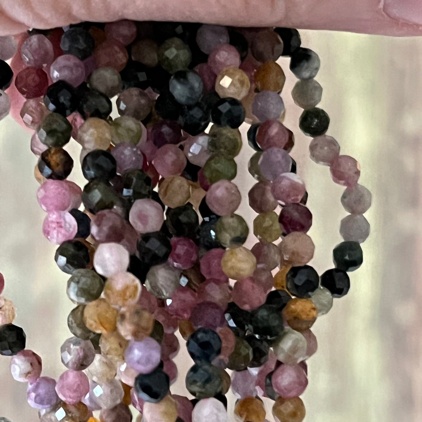 Regenbogen-Turmalin – facettierte 4 mm, 18 cm - Armband