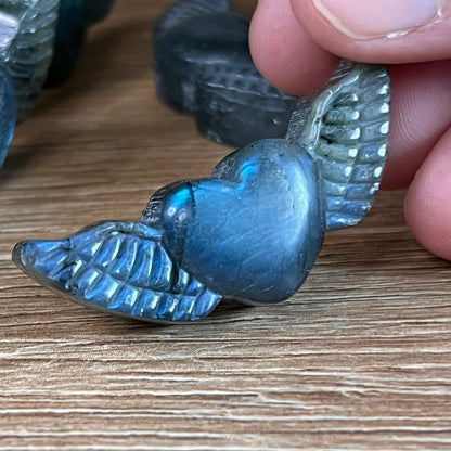 Labradorit Mini Herz mit Flügel