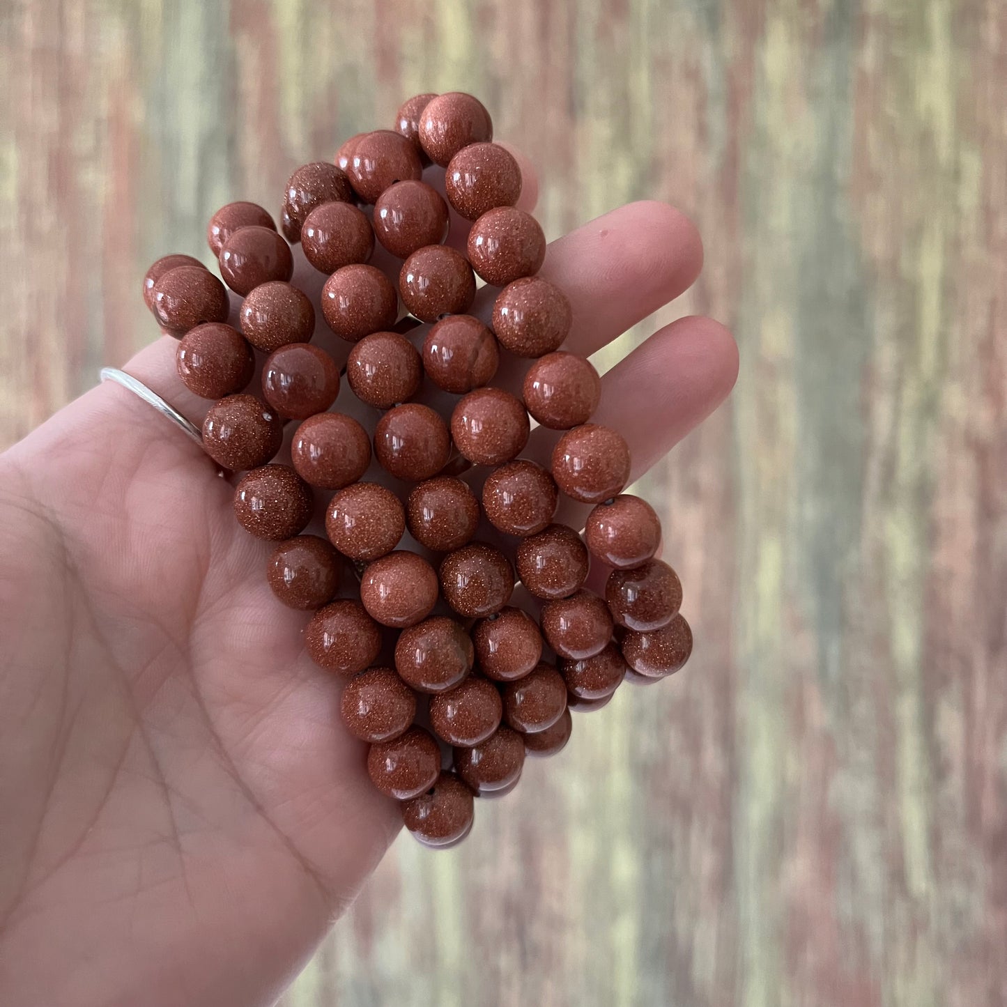 goldener Sandstein – 10 mm, ca. 18 cm - Armband