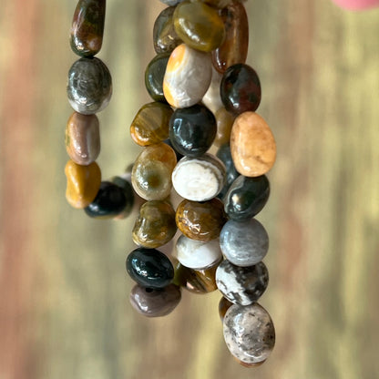 Ozeanjaspis Nugget-Armband 6mm