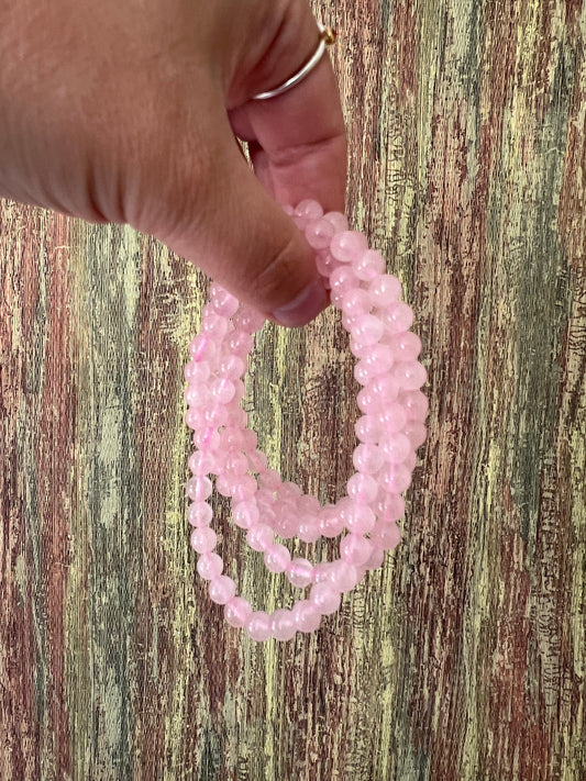 Rosenquarz – Armband  6mm