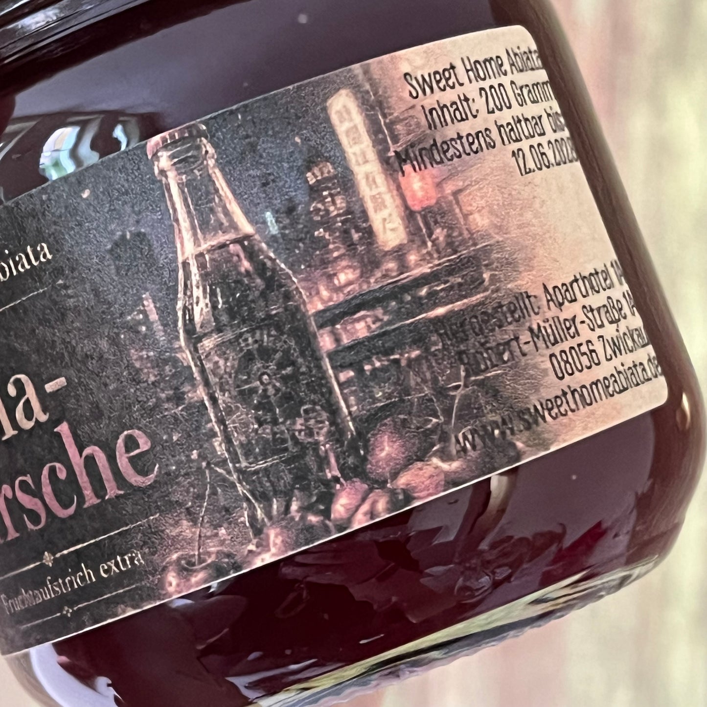 Sauerkirsche mit Cola und Vanille - Fruchtaufstrich extra - 200 Gramm