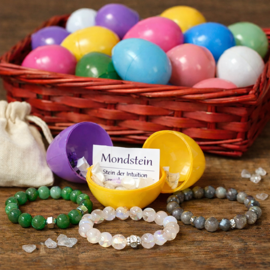 Lucky Stone Surprise Egg | Edelsteinarmband mit Bedeutung | Überraschung