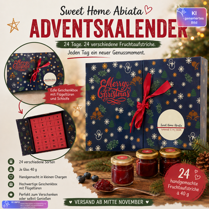 Adventskalender mit 24 hausgemachten Fruchtaufstrichen - Edition 2026