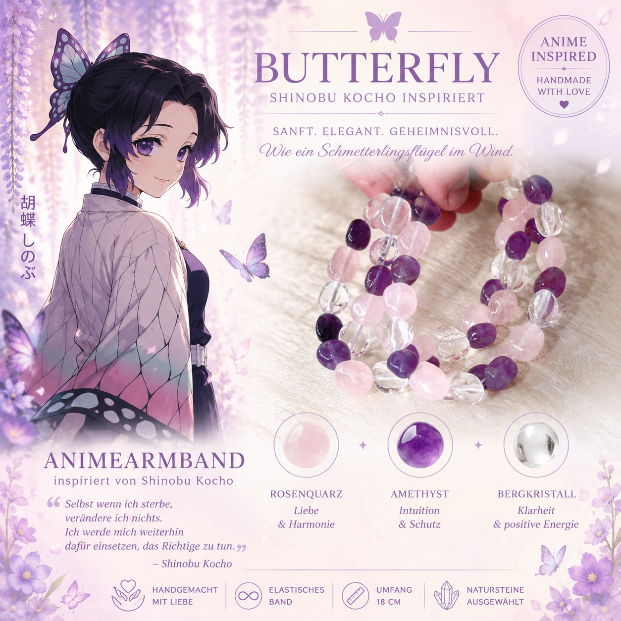 "Butterfly" Armband Inspiriert von Shinobu Kocho aus Demon Slayer