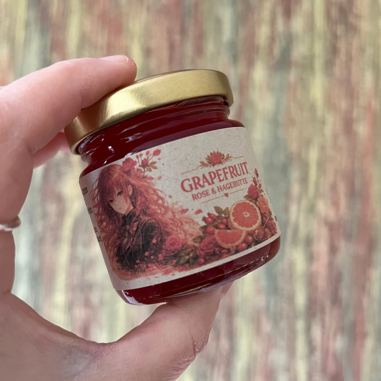 Grapefruit mit Hagebutte und Rosenblätter - Fruchtaufstrich 100 Gramm