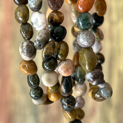 Ozeanjaspis Nugget-Armband 6mm