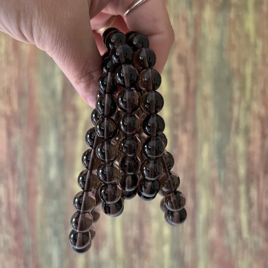 Armband Rauchquarz – polierte 10 mm Edelsteinperlen, ca. 18 cm