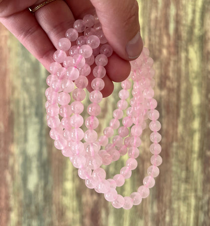 Rosenquarz – Armband  6mm