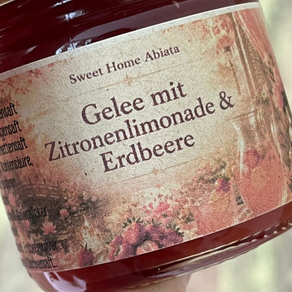 Gelee mit Zitronenlimonade und Erdbeere - 100 Gramm