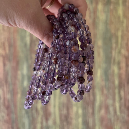 Lodolith Quarz – 6 mm, ca. 18 cm - Armband