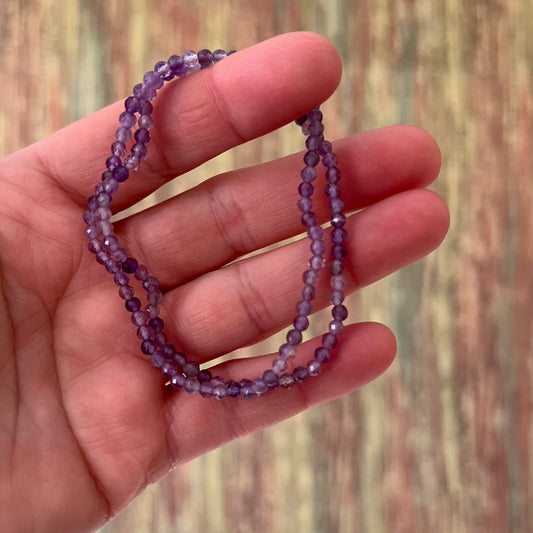 Amethyst - 3mm - facettiertes Armband