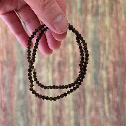 Goldglanz-Obsidian-Armband 3 mm | Facettiert