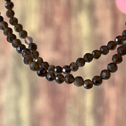 Goldglanz-Obsidian-Armband 3 mm | Facettiert