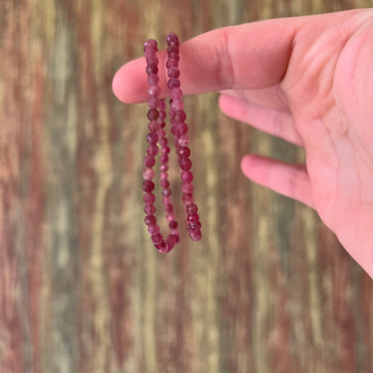 Rosa Turmalin-Armband 3 mm | Facettiert