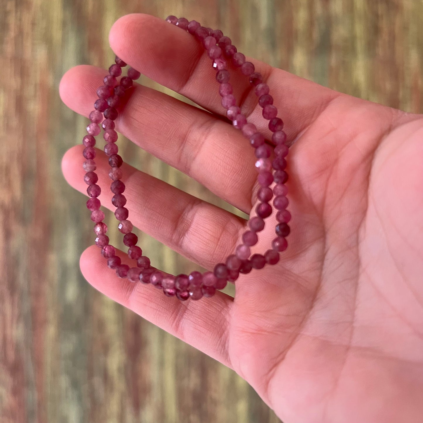 Rosa Turmalin-Armband 3 mm | Facettiert