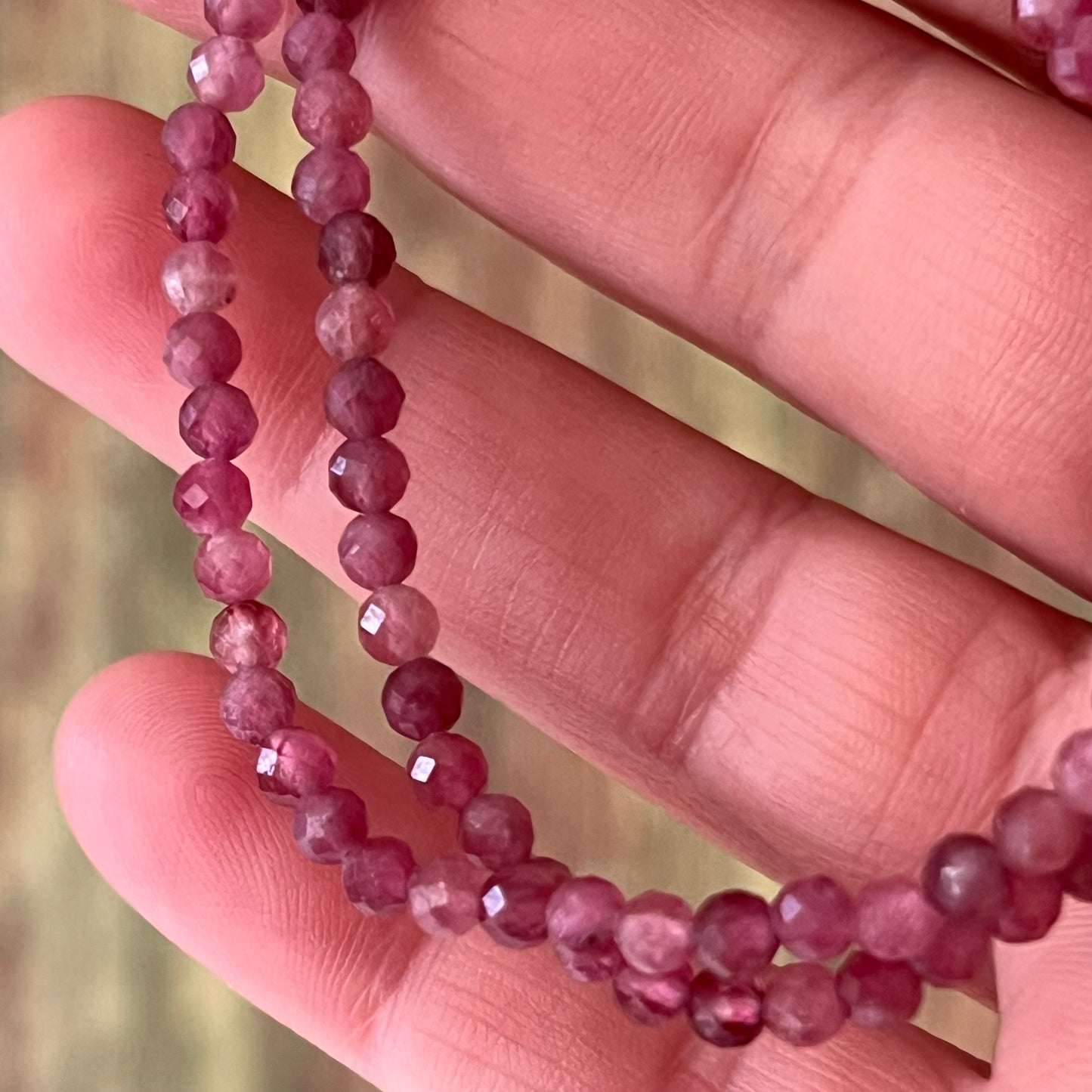Rosa Turmalin-Armband 3 mm | Facettiert