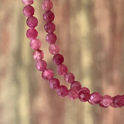 Rosa Turmalin-Armband 3 mm | Facettiert
