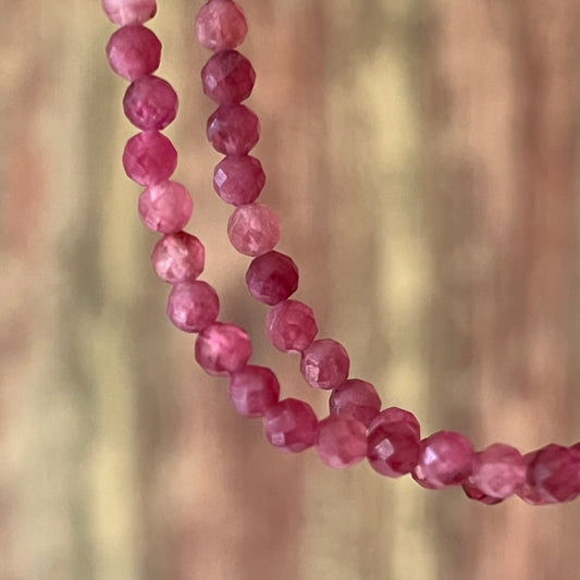 Rosa Turmalin-Armband 3 mm | Facettiert