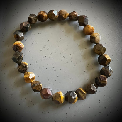 Facettiertes Tigerauge – Armband - 8mm