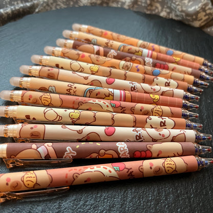 1 Radierbarer Gelstift – Capybara Edition - zufällig ausgewähltes Motiv