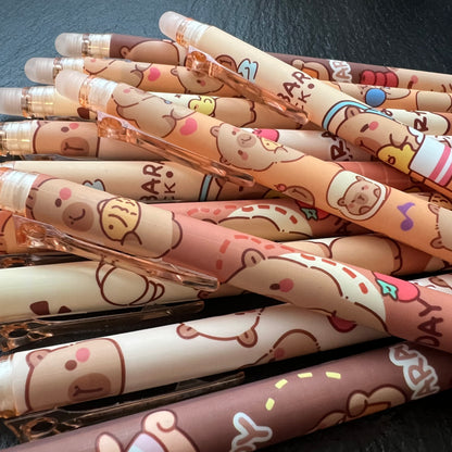 1 Radierbarer Gelstift – Capybara Edition - zufällig ausgewähltes Motiv