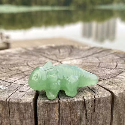 Axolotl aus grünem Aventurin